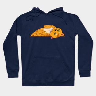 lying down orange cat Hoodie